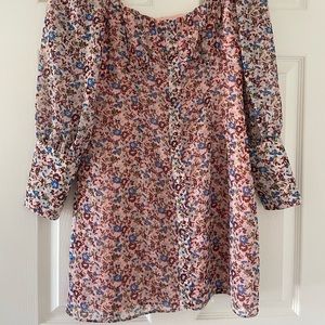 The East Order pink floral long sleeve dress